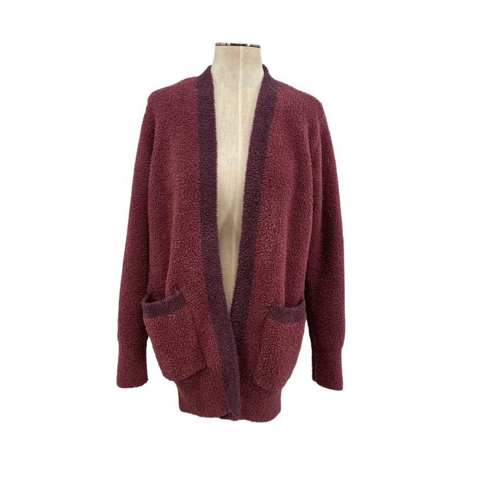 Barefoot Dreams‎ Cozychic Canyon Cardigan Sweater Burgundy Purple Size XS